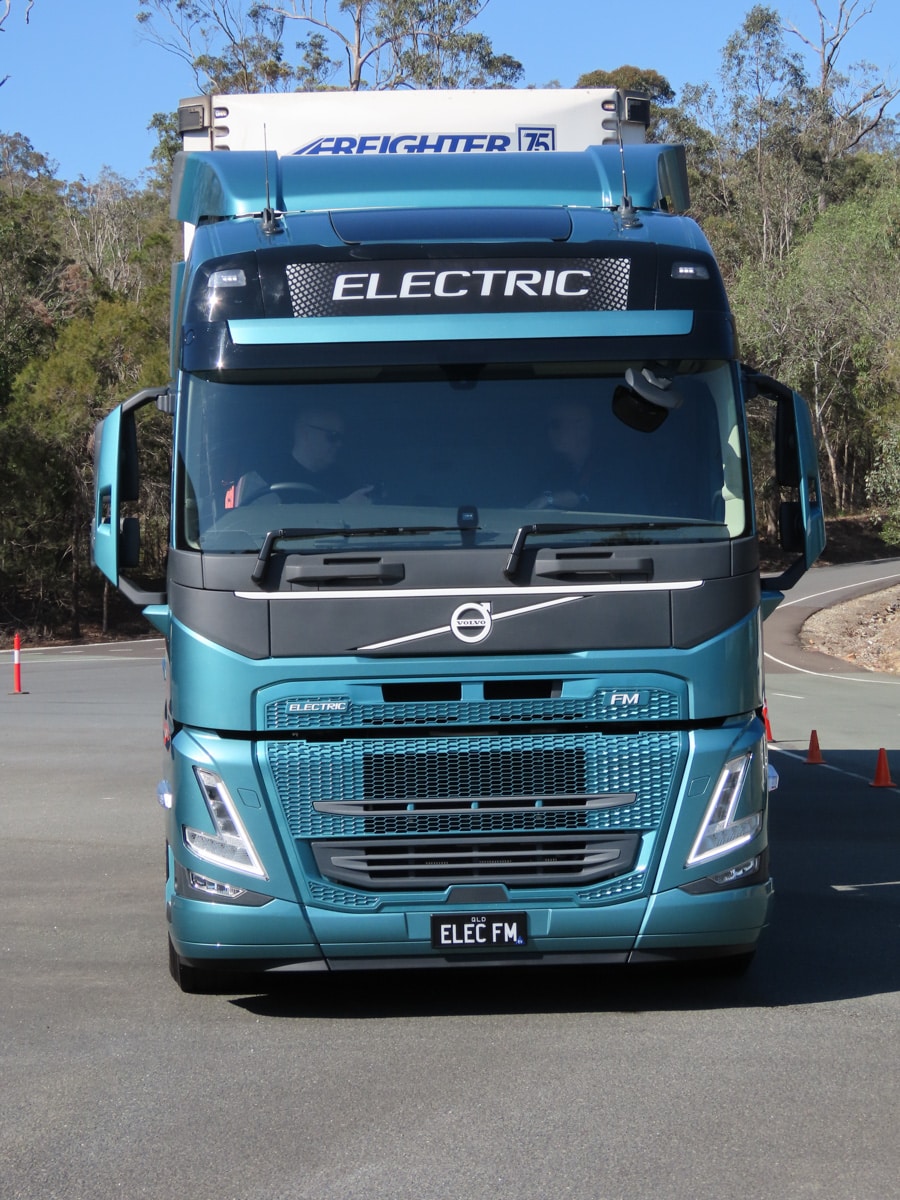 APF staff driving a Volvo Electric Truck